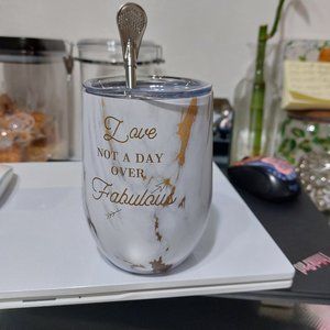 Lovery White Gold Marble Not A Day Over Fabulous Stainless Steel Tumbler MUG